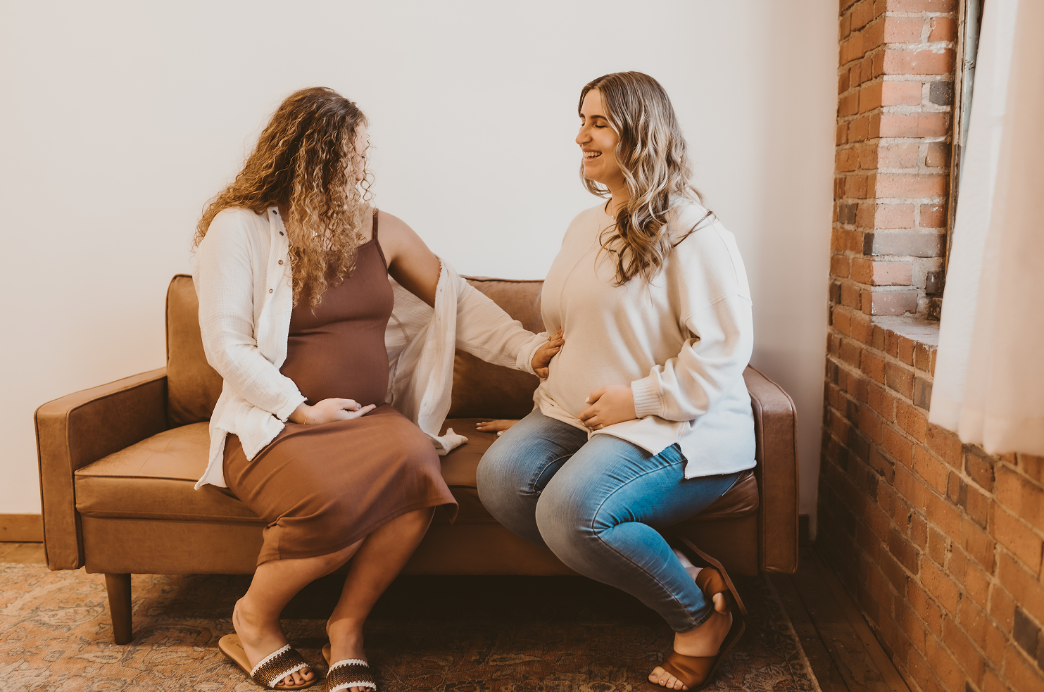 Pregnant women on a couch